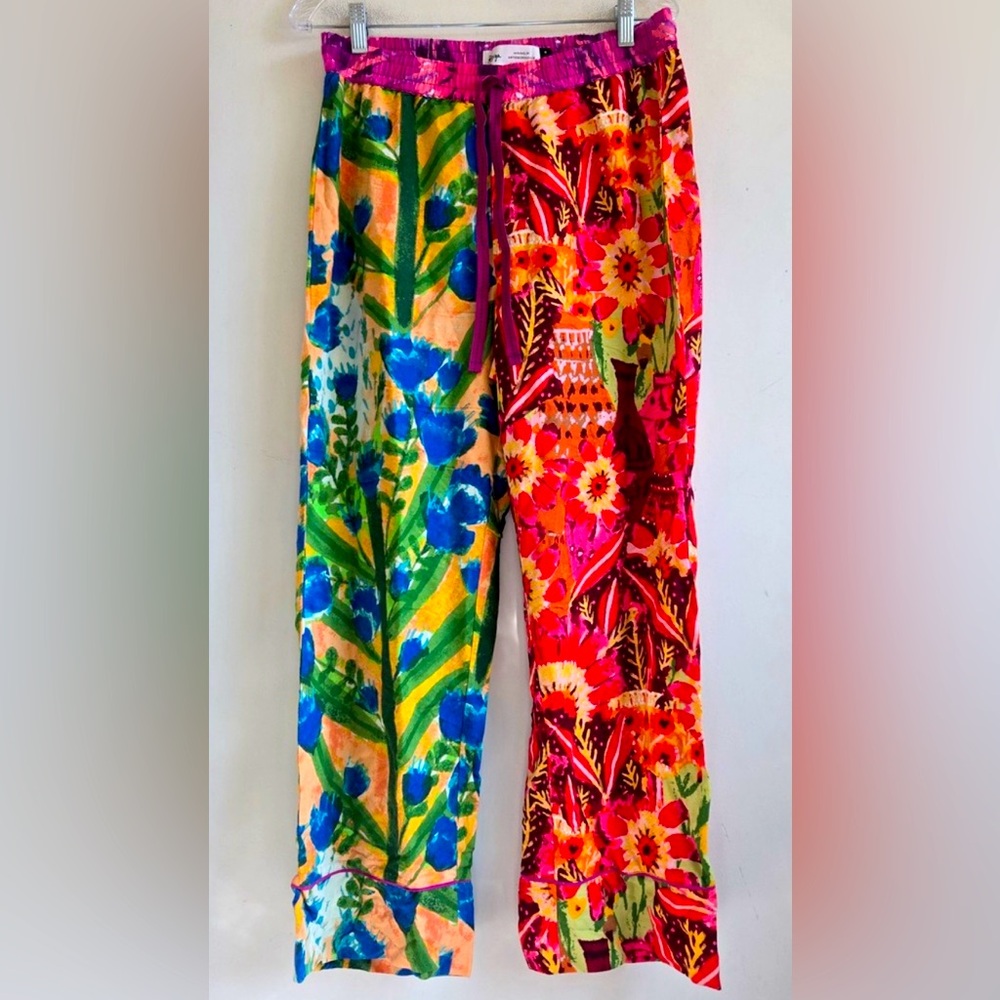 Anthropologie Medium Roeqiya Fris Garden Bloom Flannel Pajama Lounge Pants